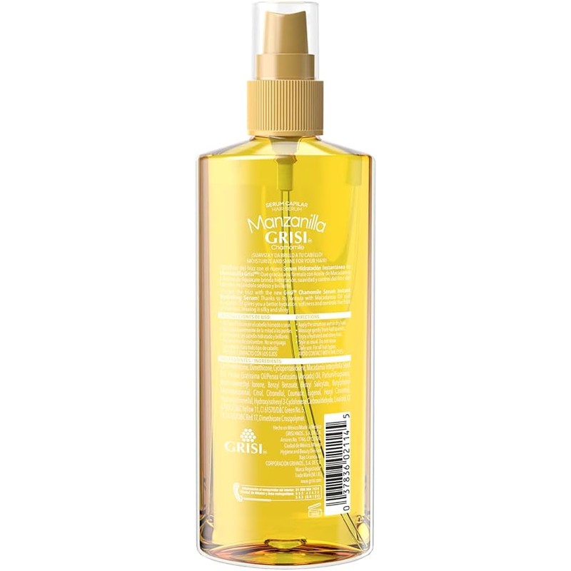 Manzanilla Grisi, Serum Capilar Manzanilla Grisi Hidratación Instantánea, 120 ml