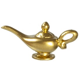Melody Jane Dolls House Genie Oil Lamp Gold Miniature Resin Ornament Accessory 1:12 Scale