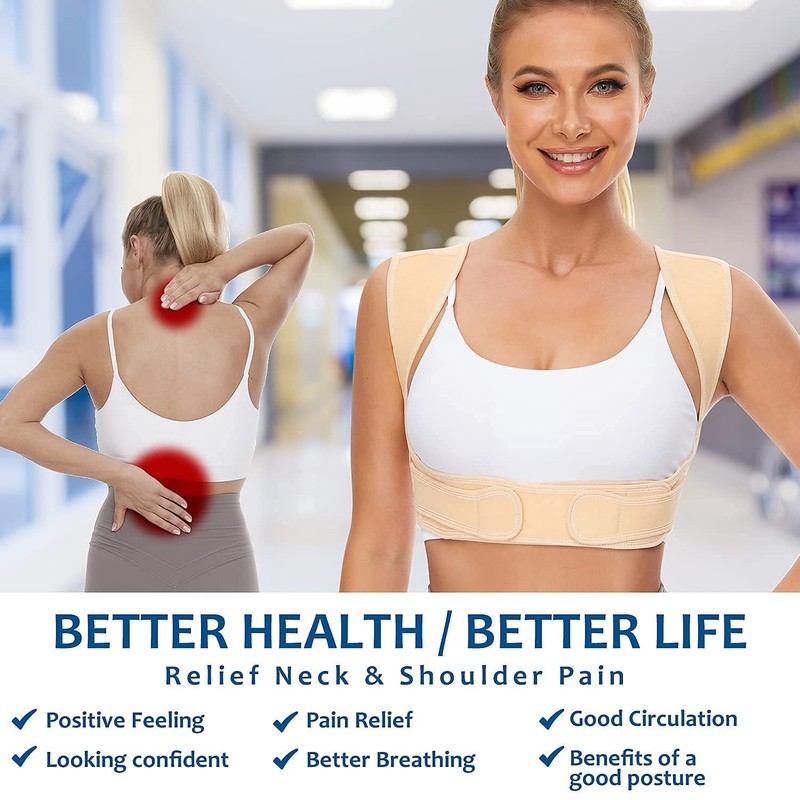 Vicorrect Posture Corrector for Women and Men, Adjustable upper back