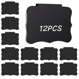 Basket Labels Clip on for Storage Bins 12pcs Removable Chalkboard Basket Labels Tags Holders for Cloth Bins Organizing Black