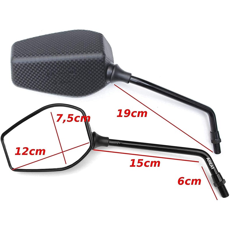 Set of Universal Motorcycle Rear View Mirrors / E-Tested /