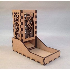 Dragon Mini Dice Tower v4 Clear Acrylic Window Laser Cut MDF Unique Gift