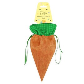 Eurowrap Pack of 2 Carrot Hessian Bags – Fabric Drawstring Gift Bags for Easter Treats, Party Favours & Seasonal Gifts (18 x 31cm)