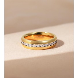 Zakk Women's Eternity Ring Titanium Eternity Ring Wedding Rings 4 mm 6 mm Silver Memoire Rings Wedding Ring, Titanium, Cubic Zirconia