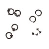 15 Pairs Earrings Set Black Stainless Steel Ear Studs Men