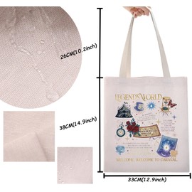 TSOTMO Book Merch Literary Gift, Legendary Bookgate Sweat Tote Bag for Romantic Book Lover, Romance Fantasy, Fantasy Reader, Gift, World, M