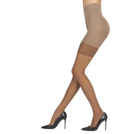 Sarah Borghi Shaper Tights 40 Denier Support Tights Figure-Shaping Braking Effect Made in Italy, Camel
