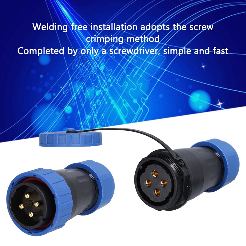 Aviation Plug Socket IP68 Waterproof Solderless Male Female Pair Connector