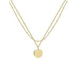 Initial Necklaces Gold Initial Necklace for Women Layered Letter Necklaces for Teen Girls Gold Coin Necklaces for Women (G)