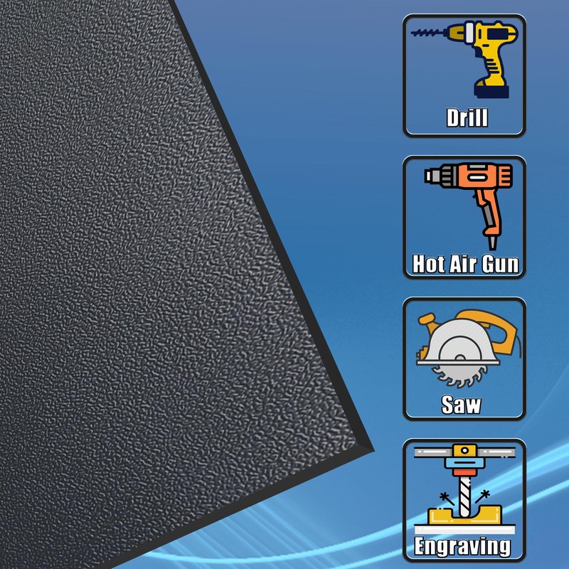 ABS Plastic Sheet 3/8 Inch Thick 8" x 12" (1-Pack),Two-Sided