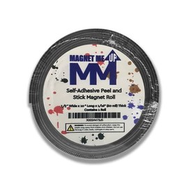 Magnet Me Up Self Adhesive Flexible Magnetic Tape, 1/2 inch Wide, 1/6 inch Thick, 10 ft Long, Vinyl Magnetic Adhesive Roll, Perfect for Arts and Crafts, DIY, and So Much More