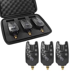 Croch Fishing Bite Alarm Set of 3 with LED and Sound for Carp for Day and Night