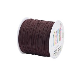 PH PandaHall 100 Yards 0.8mm Nylon Beading String, Chinese Knotting Cord Nylon Kumihimo Macrame Thread Braided Lift Shade Cord for Blind Mini Blind Cord Replacement String for Windows (CoconutBrown)