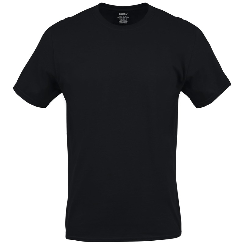 Gildan Men's Crew T-Shirts, Multipack, Style G1100, Black (6-Pack), Small