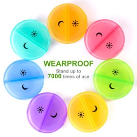 Sukuos 2 Pack Weekly Pill Organizer 7 Day 2 Times a Day, Sukuos Large Daily Pill Cases for Pills/Vitamin/Fish Oil/Supplements, BPA Free Pill Box, Easy to Clean