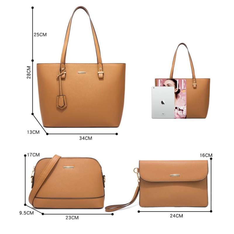 Petit-Germe Women's Shoulder Bag, 4-Piece Set, Large Capacity, Fashion, Commuting