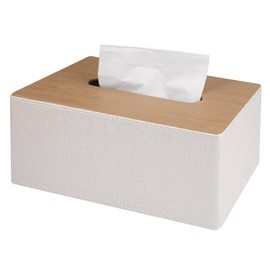 Tissue Box Tissue Dispenser Made of PU Leather, 25 x 14 x 10.4 cm Cosmetic Tissues Box with Magnetic Closure, Rectangular Napkin Tissue Box, Square Kleenex Box for Bedroom, Dining Room, Office