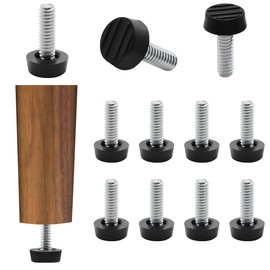 Jamiikury 1/4" - 20 UNC Leveling Feet, 20 Pcs Adjustable Leg Levelers, Screw in Furniture Levelers with T-Nuts for Cabinet Cupboard Couch Desk Sofa Shelf Legs