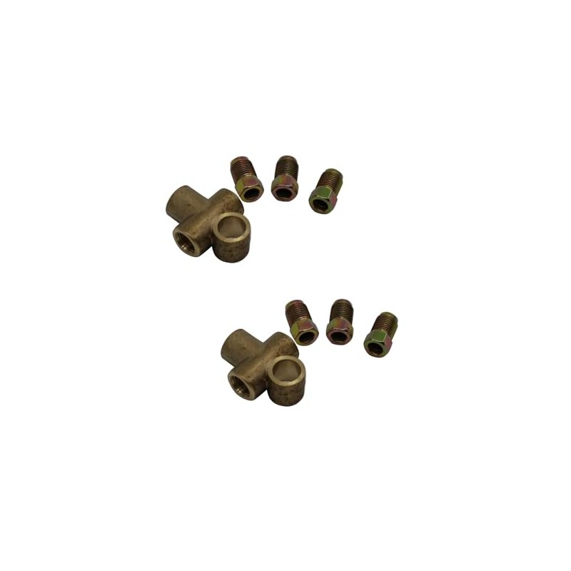 SHLPDFM 2pcs 3 Way T Shaped Brake Tee with 3