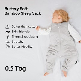 BubblePanda Rayon Made from Bamboo Toddler Sleep Sack with Feet 12-24 Months 0.5 Tog Ultra Soft Toddler Sleeping Sack 1t-2t Baby Sleep Bag Walker Wearable Blanket with Legs 2-Way Zipper Lightweight
