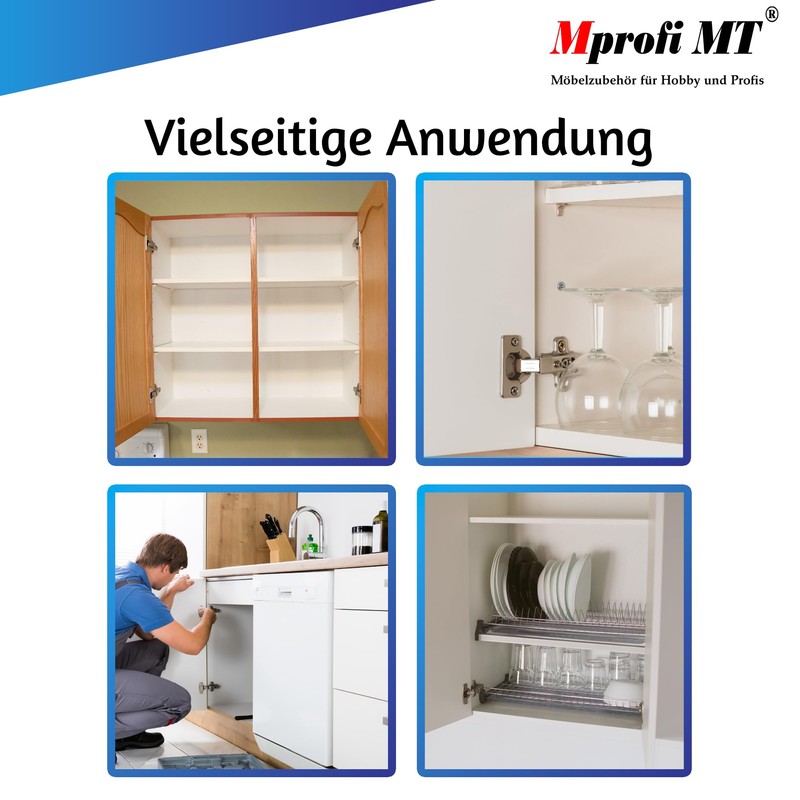 Mprofi MT Pack of 10 | Hinges for Cabinet Doors