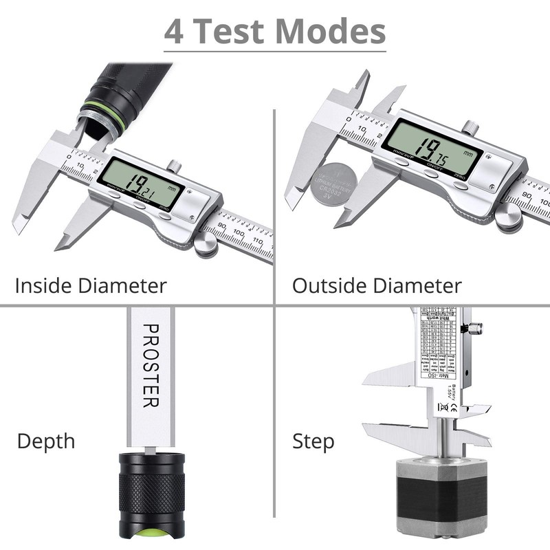Proster Digital Caliper 8 Inch/200 mm + 32 Feeler Gauge