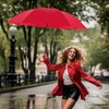 RUMBRELLA Red UV Stick Umbrella Auto Open UPF 50+ with
