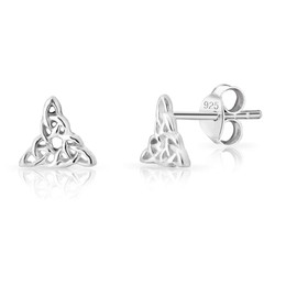 Women's Mother Of Pearl & 925 Sterling Silver Celtic Knot Earrings – Earrings