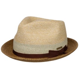 Stetson Contrast Brim Player Toyo Straw Hat - Two-Tone Hat - Modern Diamond Crown - With UV Protection 40+ - Women & Men - Spring/Summer, natural