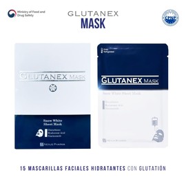 Glutanex Mask 15 MASCARILLAS FACIALES HIDRATANTESAclaramiento, Antioxidación, Hidratación, Reducción Sebácea, BrilloDe Corea del Sur                  