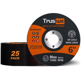 Truswe 6 Inch Cut Off Wheels - 25 Pack Metal and Stainless Steel Cutting Wheel for Angle Grinder Ultra Thin Cut-Off Wheel Cutting Disc