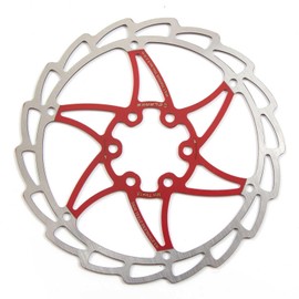 Clarks Cycle Systems CD-06 Single Piece 6-Bolt Steel Disc Brake Rotor, Red, 180mm