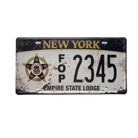 New York License Plate Aluminum Novelty Car Decor License Plates 12"x6" Front of Car Decorative Retro Rusty License Plate for Men Women Car-32