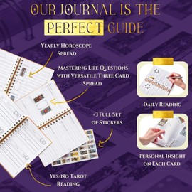 Witchy Cauldron Tarot Journal Spiral Notebook, Includes 3 Sets of Tarot Stickers, The Easy Way to Learn Tarot Practice