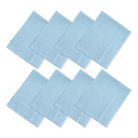 Pack of 8 glasses cleaning cloths, microfibre cloths for glasses, screens, tablets, glasses (14.5 x 17 cm), dark blue
