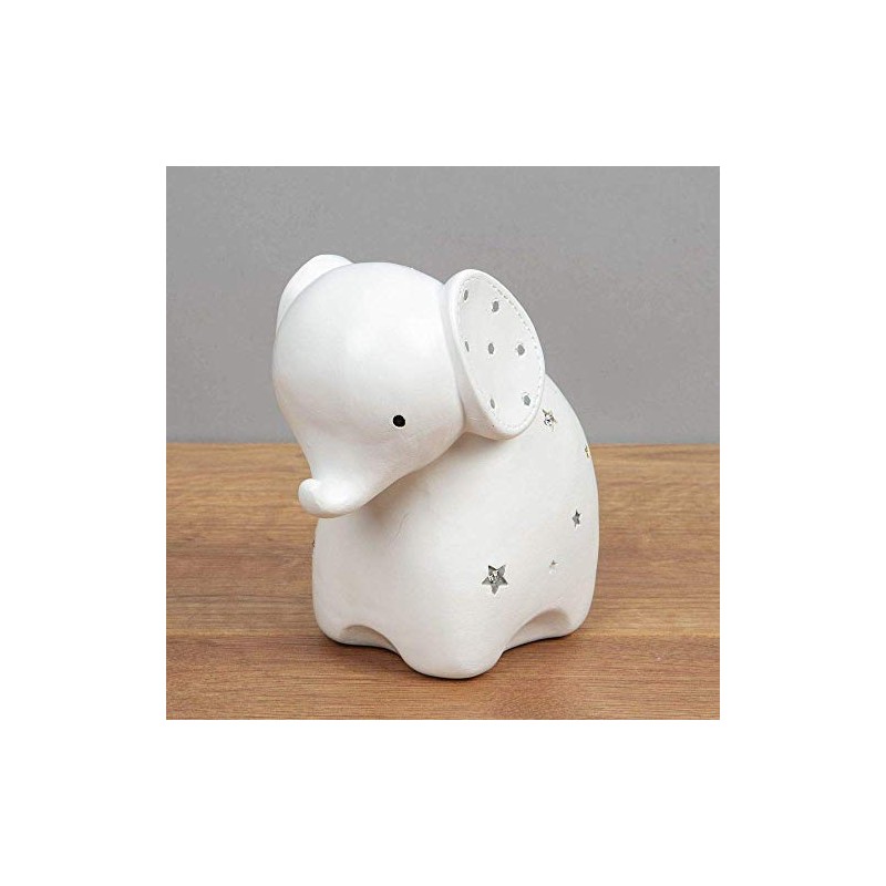 Bambino Money Box � Elephant White Resin