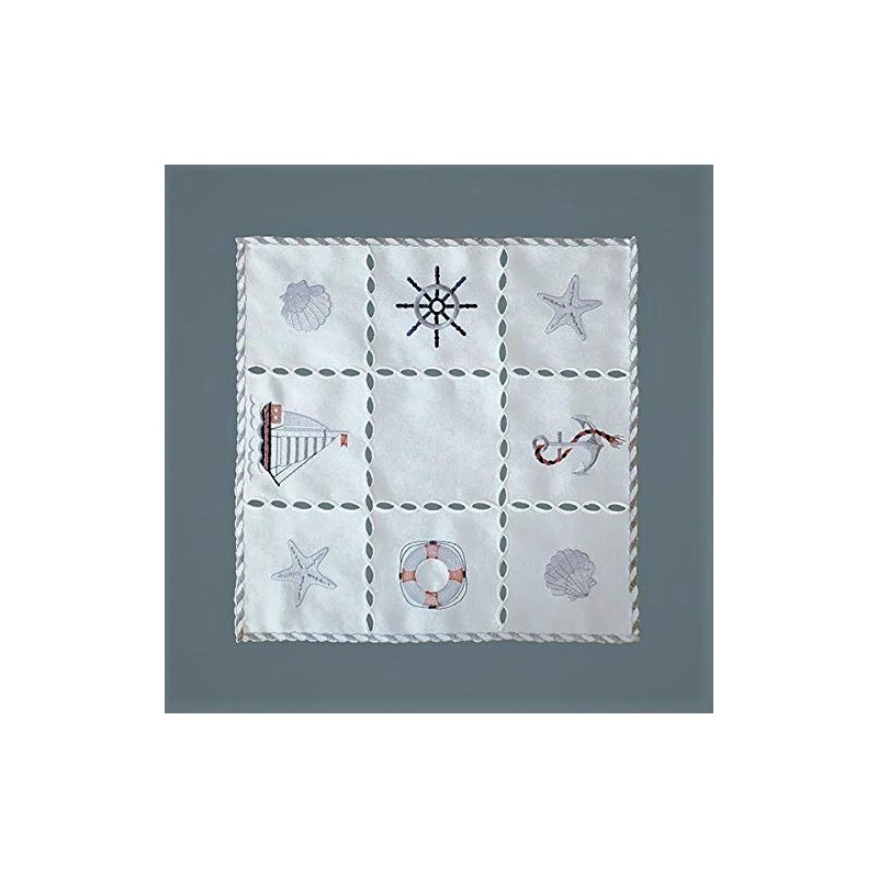 Raebel Tablecloth Table Runner Table Cloth Maritime Embroidery Wool White