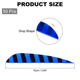 MECCANIXITY Arrow Vanes Arrow Fletching 4" Water Drop Shape Turkey Feathers for Hunting DIY Shooting(Sky Blue, Pack of 50)