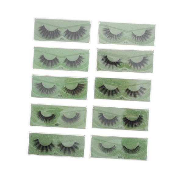 Minkissy 10 Pairs Mixed Eyelashes Set Lash Extensions Natural False