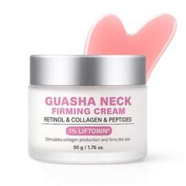 Crema Reafirmante Para El Cuello Con Gua Sha, Crema Reafirmante Para Piel Arrugada, Crema Hidratante Y Reafirmante Para Líneas De Expresión Y Flacidez.