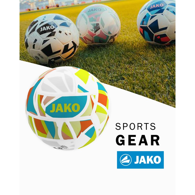 JAKO Iconic Mini Ball White/Cyan/Neon Yellow, 1