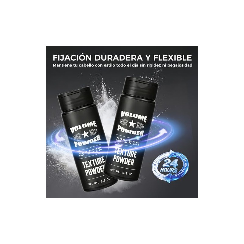 2pcs Polvo Texturizador Cabello Hombre Peinar
