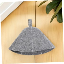 Ipetboom 2pcs Thickened Grey Felt Sauna Hat Lightweight Reusable Bathing Cap Comfortable Indoor Shower Supply Unisex Head Cover for Home Travel Use