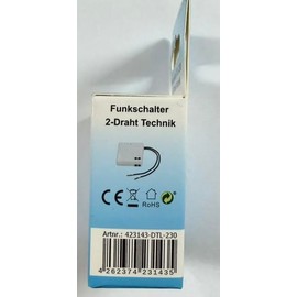 DTL-230 Mini Radio Switch with 2-Wire Technology, Radio Light Switch DIW-Funk