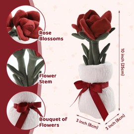 Sew Butiful Rose Flower Plush Creative Stuffed Plants Room Decoration for Your Family Birthday