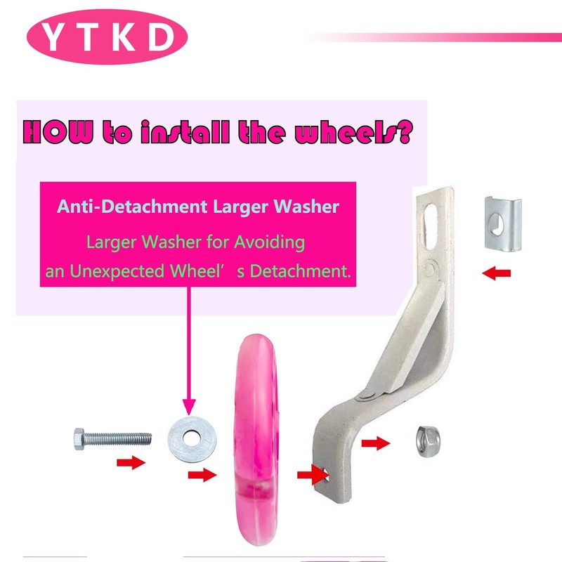 Training Wheels for Bicycle,Flash Mute Wheel Compatible for Bikes of