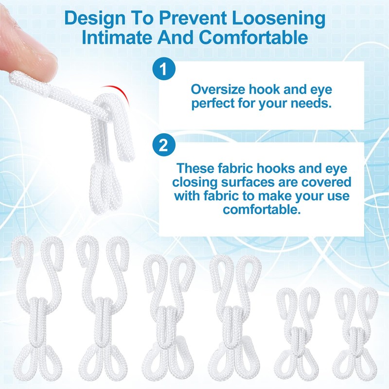 Ouligay 36 Set Large Hook and Eye Sewing Hooks and