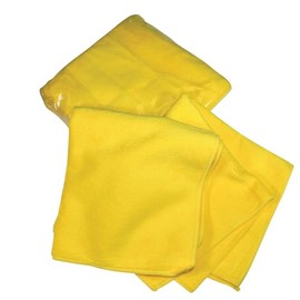 Deluxe Yellow Microfiber Detailing Towel - 16" x 16" Plush Cleaning Cloth for Car Care, Polishing, and Wax Removal - Hemmed Edges for Durability, Machine Washable - Pack of 4