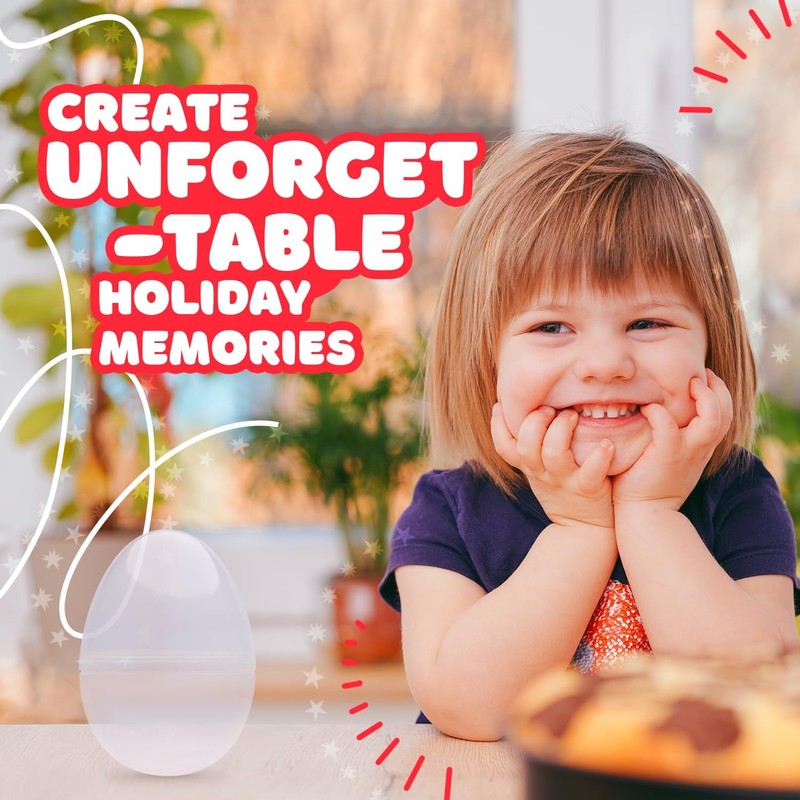 Entervending Easter Eggs 3” - Clear Fillable Plastic Capsule –