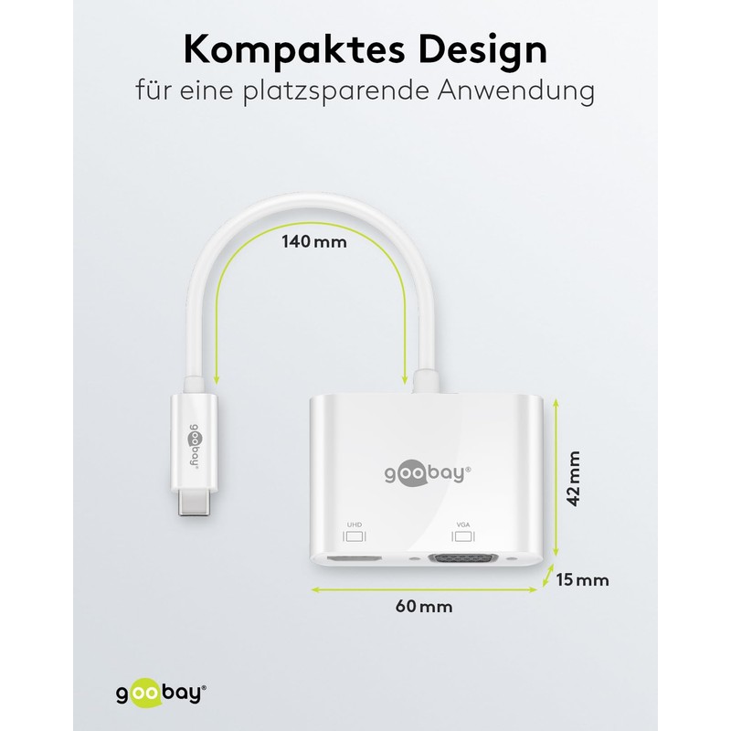 goobay 52430 Multiport Adapter USB-C to HDMI + VGA -